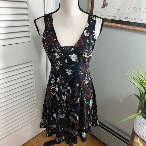 A.L.C. Dresses & Skirts - ALC Dress 2 Black Floral Silk Reid Fit Flare Dark Romantic Coquette